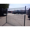 Pvc thicker coated 3D wire fence trellis with flange post metal clamps